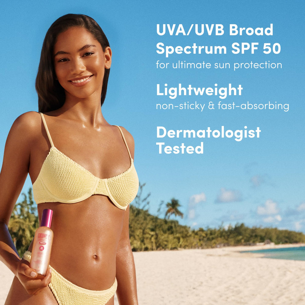 Coco & Eve Body Highlighter SPF 50 – Shimmer Sunscreen, Broad Spectrum Sun Protection, Lightweight Serum-Like Lotion with Pearlescent Minerals & Vitamin E for Hydrated & Glowing Skin, 5.07 Fl Oz - Maple Wellness Supplements