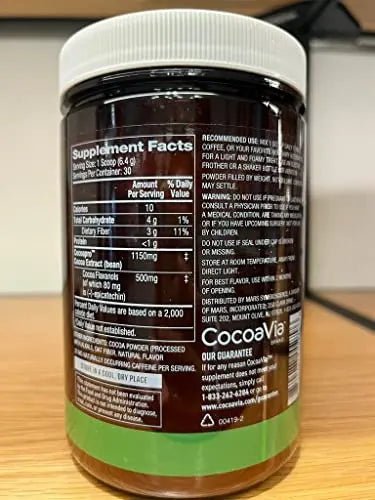 CocoaVia Cardio Health Cocoa Powder, 60 Servings, 500mg Cocoa Flavanols - TrustMedUSA