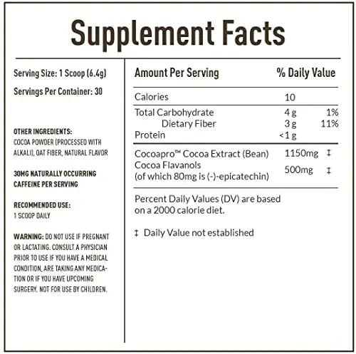 CocoaVia Cardio Health Cocoa Powder, 60 Servings, 500mg Cocoa Flavanols - TrustMedUSA