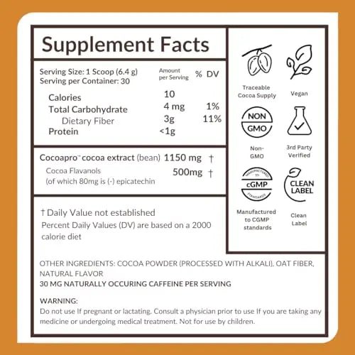 CocoaVia Cardio Health Cocoa Powder, 60 Servings, 500mg Cocoa Flavanols - TrustMedUSA