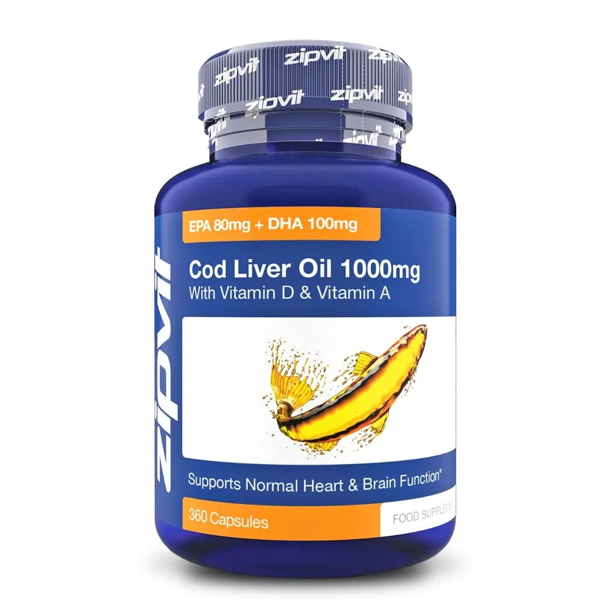 Cod Liver Oil 1000mg, 360 Capsules of High Strength Fish Oil, Rich in Omega 3. Supports - TrustMedUSA