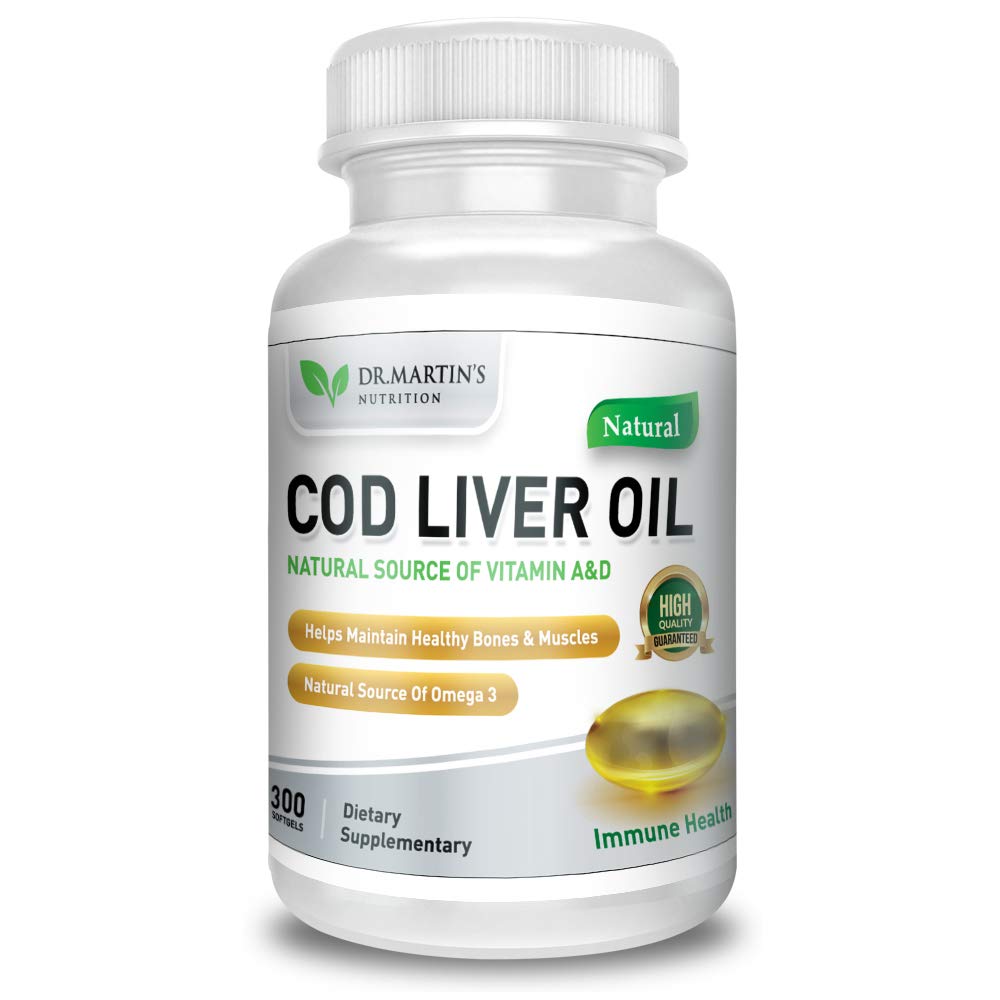 COD Liver Oil | 300 Softgels | Natural Source of Omega 3 Fatty Acids | Triple Strength | Best Immune Health, Healthy Bones & Muscle Dietary Supplement | - TrustMedUSA
