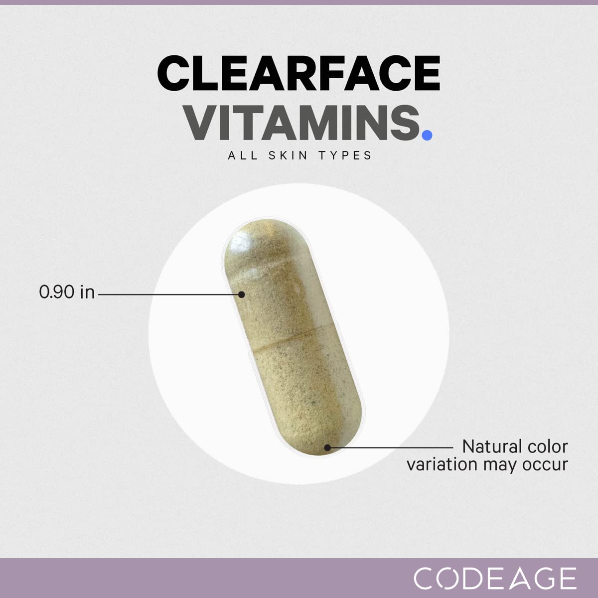 Codeage Clearface Pantothenic Acid, Niacin Supplement, Vitamins A, C, D3, E, Probiotics, Zinc, Riboflavin, Thiamin, L-Lysine HCL & Omega-3, Niacinamide, Skin Botanical Blend - Non-GMO - 90 Capsules - TrustMedUSA