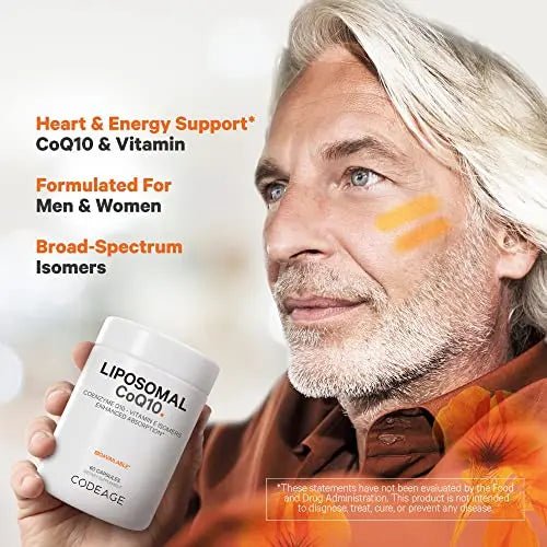 Codeage Liposomal CoQ10 Supplement - Vitamin E Isomers Tocopherols - 125mg Coenzy - TrustMedUSA