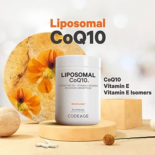 Codeage Liposomal CoQ10 Supplement - Vitamin E Isomers Tocopherols - 125mg Coenzy - TrustMedUSA