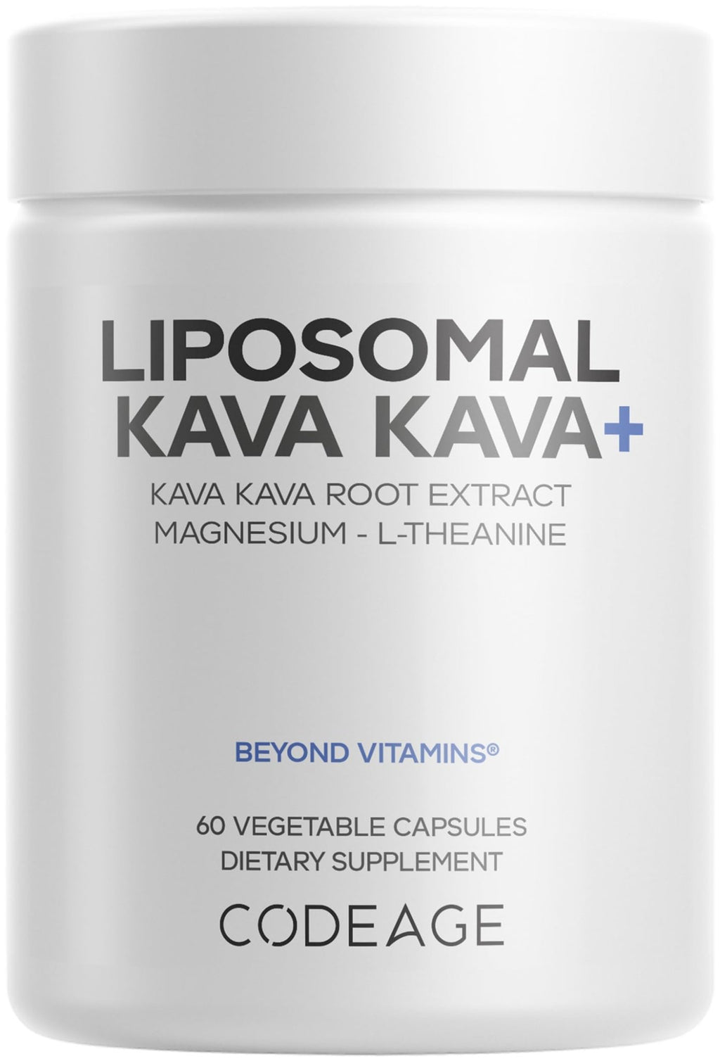 Codeage Liposomal Kava Kava+ Supplement - 500 mg 30% Kavalactones with Magnesium Glycinate - Magnesium Oxide - L-Theanine - Liposomal Delivery - TrustMedUSA