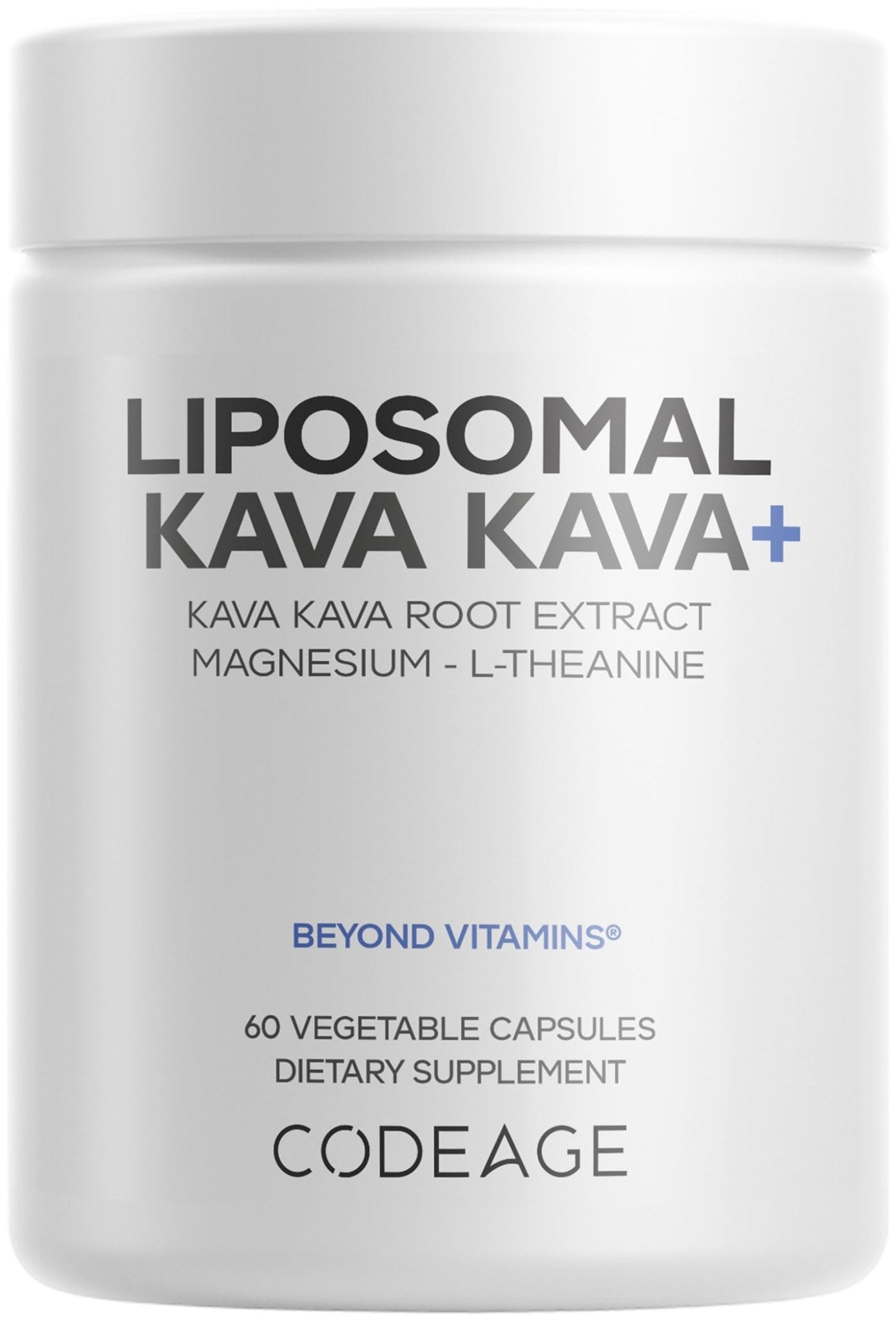 Codeage Liposomal Kava Kava+ Supplement - 500 mg 30% Kavalactones with Magnesium Glycinate - Magnesium Oxide - L-Theanine - Liposomal Delivery - TrustMedUSA