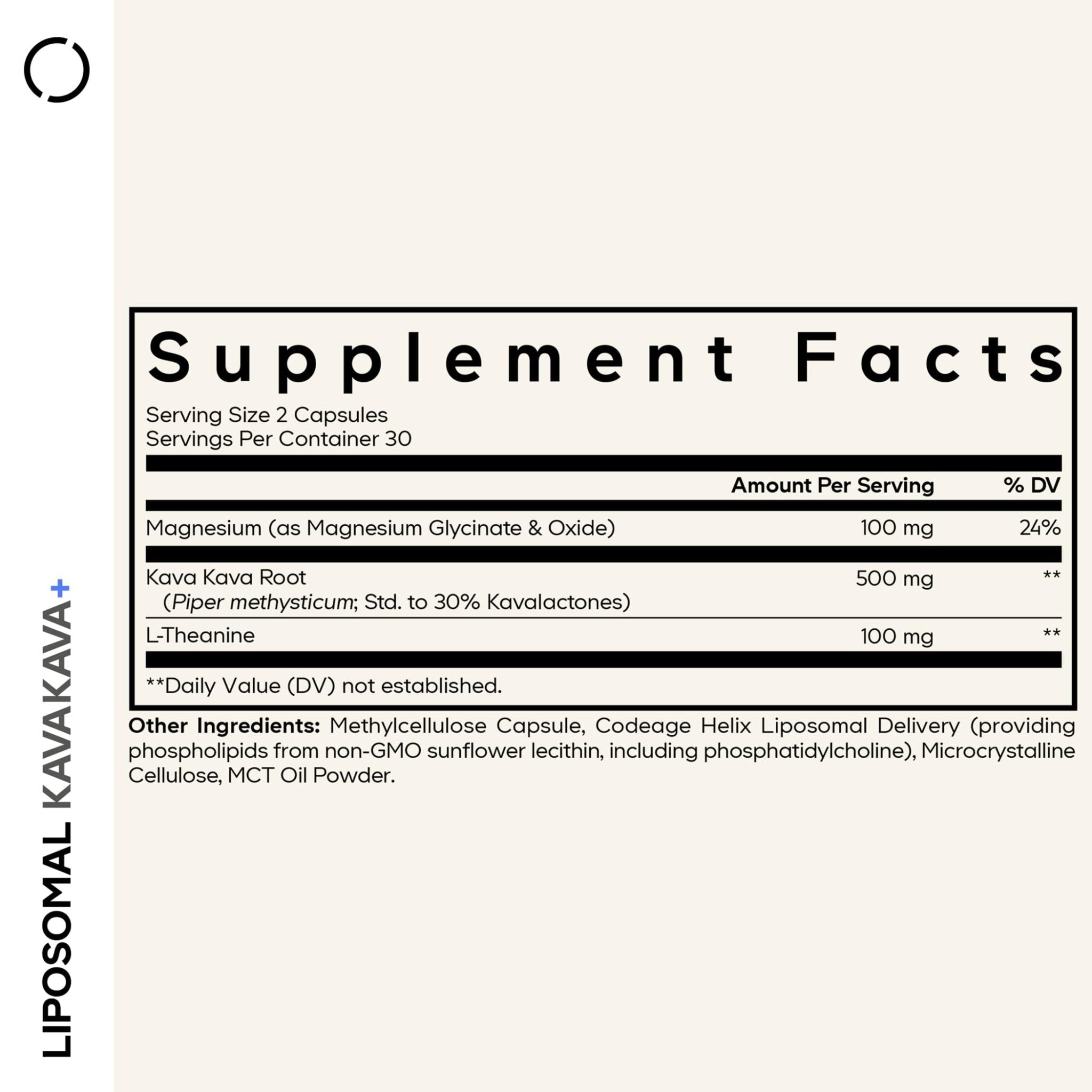 Codeage Liposomal Kava Kava+ Supplement - 500 mg 30% Kavalactones with Magnesium Glycinate - Magnesium Oxide - L-Theanine - Liposomal Delivery - TrustMedUSA