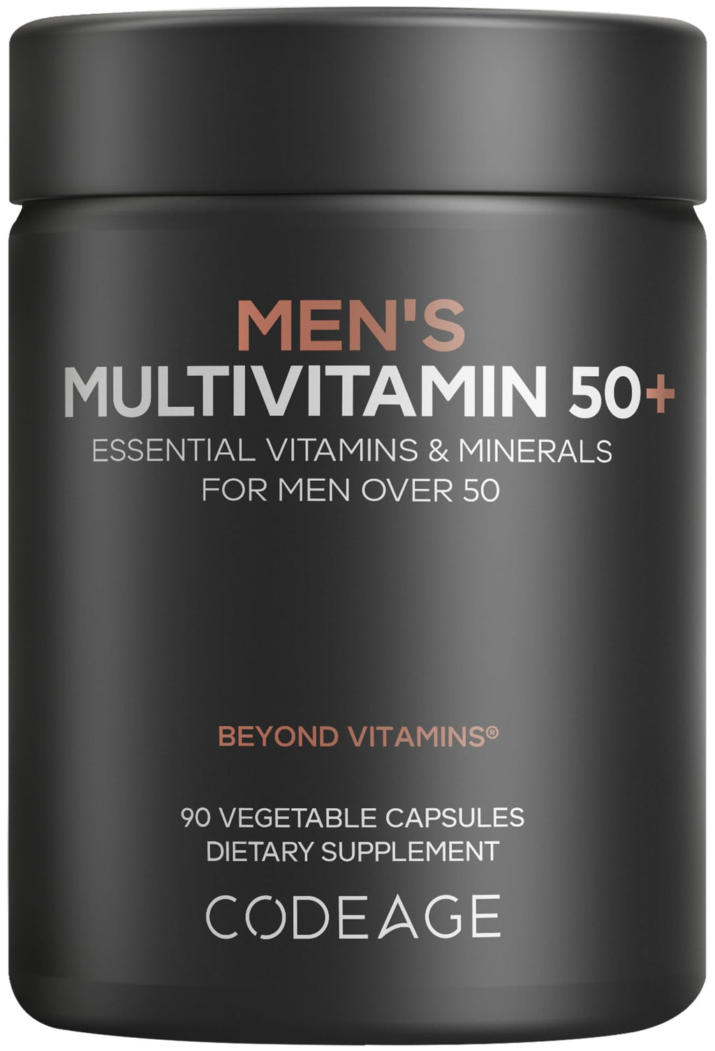 Codeage Men's Multivitamin 50+ Supplement - Essential Vitamins for Men Over 50 Years Old, Minerals, CoQ10, Turmeric, Saw Palmetto, Maca, Panax Ginseng, Probiotics & Botanicals - Non-GMO - 90 Capsules - TrustMedUSA