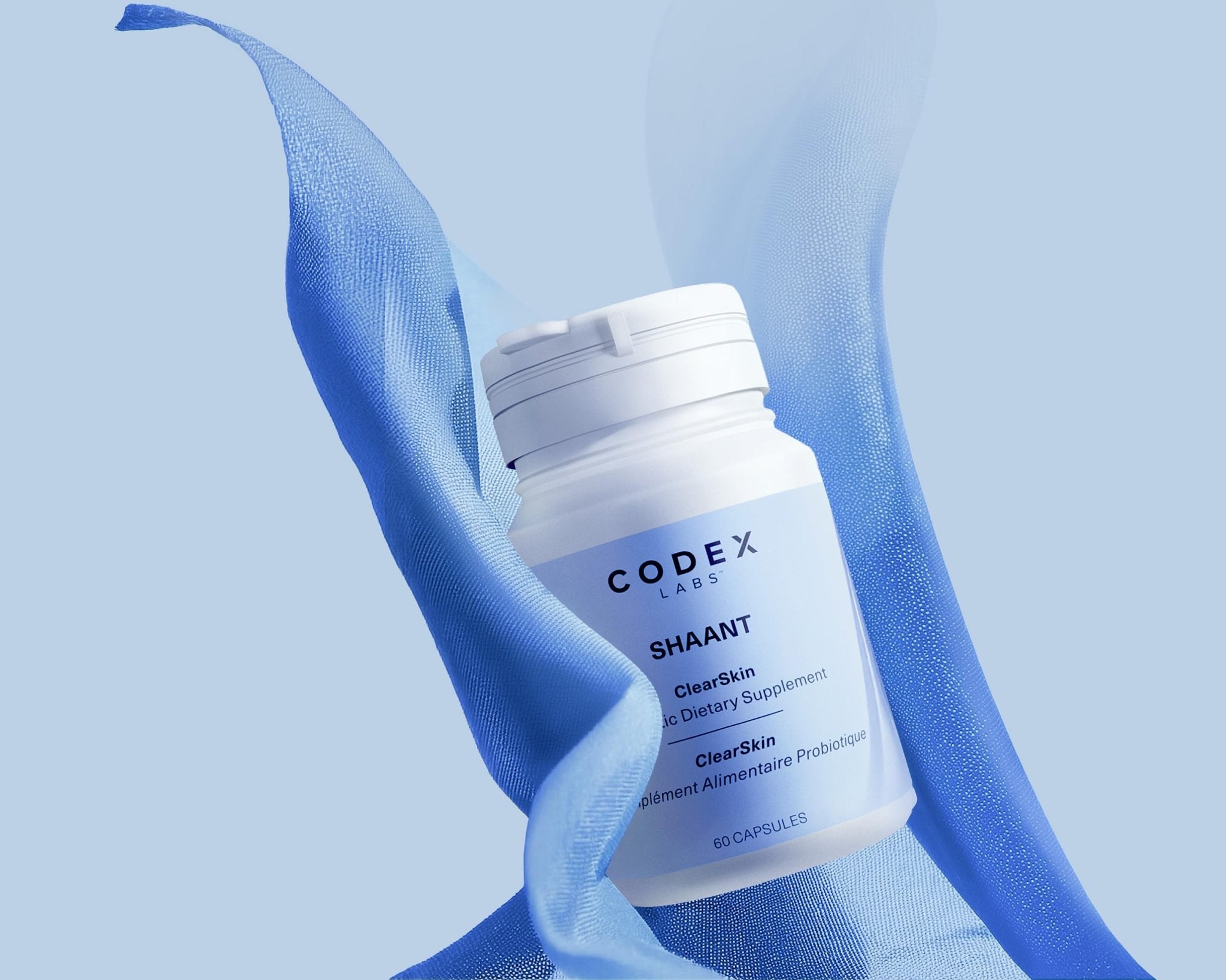 Codex Labs Shaant Clear Skin Supplement – 60 Vegan Capsules | Acne Probiotics with 9-Strain Blend, Green Tea EGCG & Guggul – Daily Support for Acne-Prone Skin & Clear Complexion - TrustMedUSA