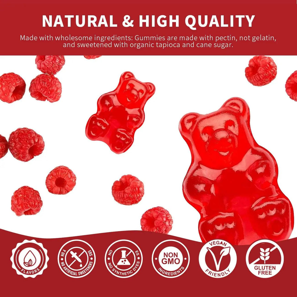 Cofure Triple Magnesium Complex 900 mg, Magnesium Glycinate, Citrate, Malate with Potassium, Calcium, Vitamin B6 for Calm & Sleep - Vegan, Non-GMO, Gluten Free - 120 Raspberry Gummies for Adults - TrustMedUSA
