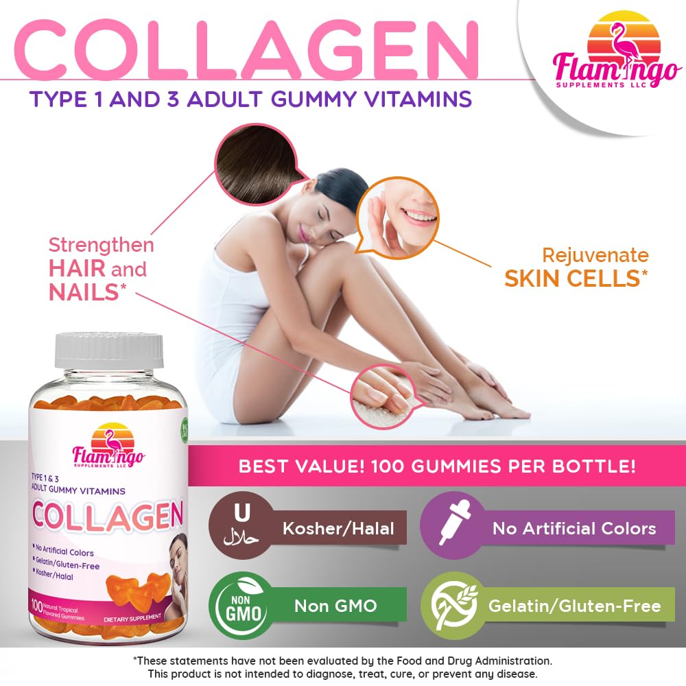Collagen Gummies- Natural Marine Collagen for Women, and Men- Collagen Supplements for Skin Hair, Nails- Hydrolyzed Type 2 & 1 3- Replace Pills and Powders - No Gelatin, Kosher, Halal- 100 Ct. - Maple Wellness Supplements