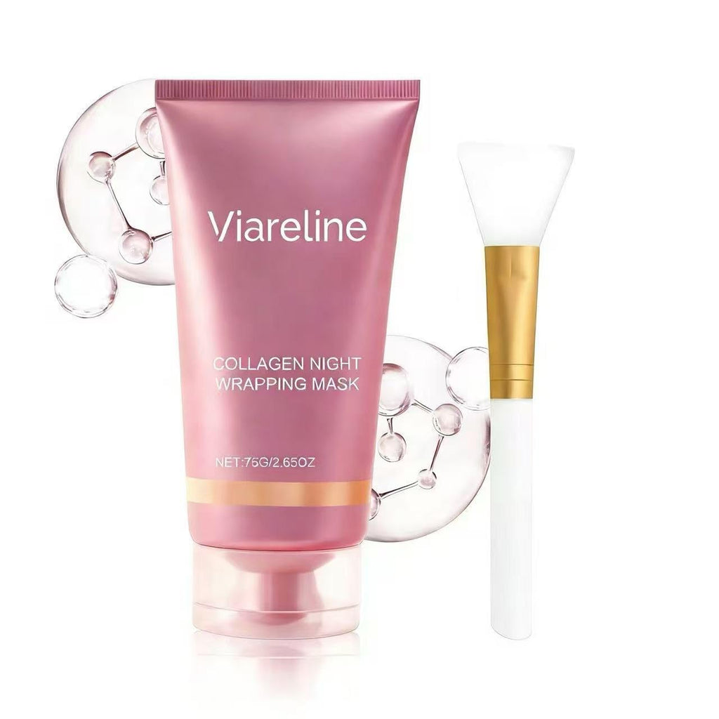 Collagen Night Wrapping Mask, Collagen Mask, Collagen Overnight Easy Peel Off Face Mask, Firming & Hydration Care, Reduce Fine Lines & Dullness, Suitable for All Skin Types(2.65 fl.oz) - Maple Wellness Supplements