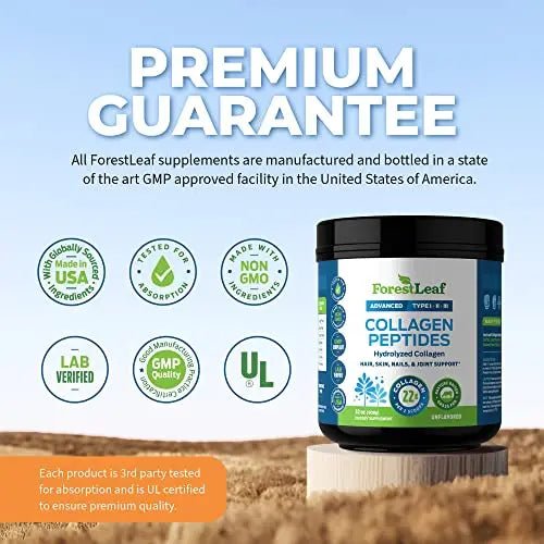Collagen Peptides Powder Unflavored - Hydrolyzed Collagen Protein - TrustMedUSA