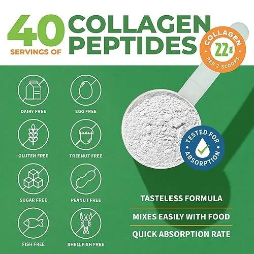 Collagen Peptides Powder Unflavored - Hydrolyzed Collagen Protein - TrustMedUSA