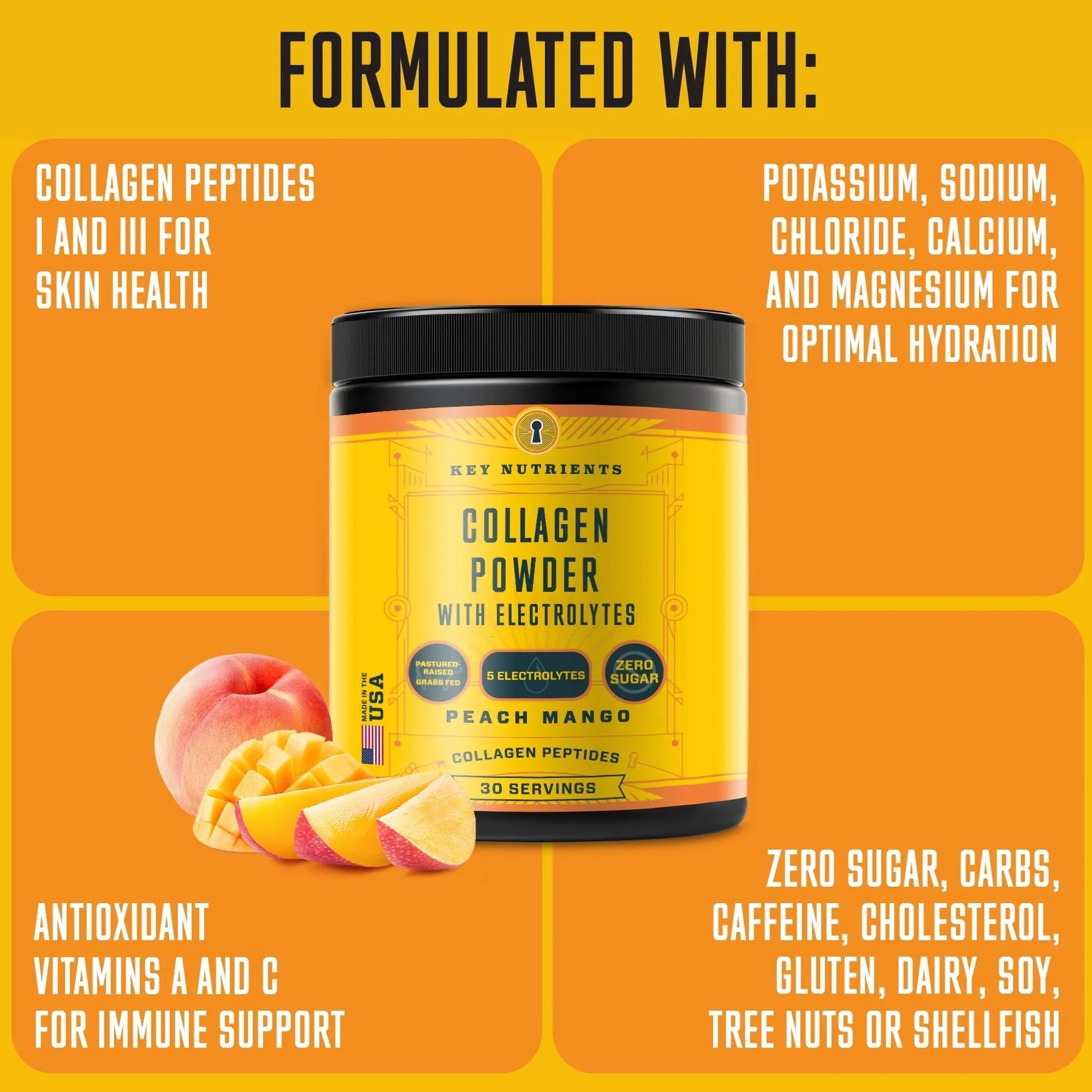 Collagen Peptides with Electrolytes Powder, Collagen Powder, Collagen Peptides Powder - TrustMedUSA