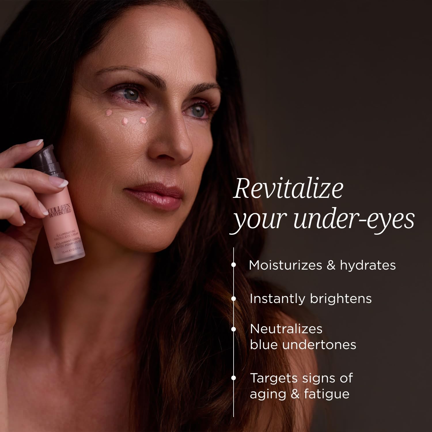 COLLEEN ROTHSCHILD Illuminating Tinted Eye Cream | Instant Brightening Effect | Nourishes & Targets Dark Circles | With Hyaluronic Acid, Caffeine, Pearlized Pigments & Peptides (0.5 fl oz) - TrustMedUSA