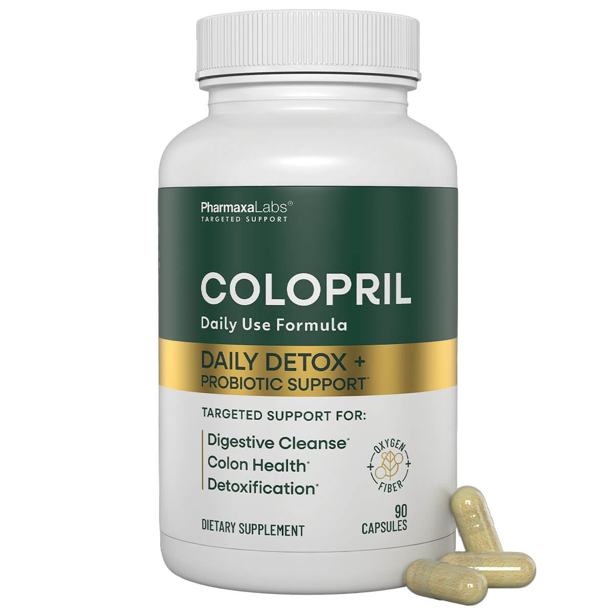Colopril Colon Cleanse Dietary Supplement - Supports Cleansing of Bowels & Digestive Tract - Eases Constipation - Ginger Root, Lactobacillus, Psyllium Husk - TrustMedUSA