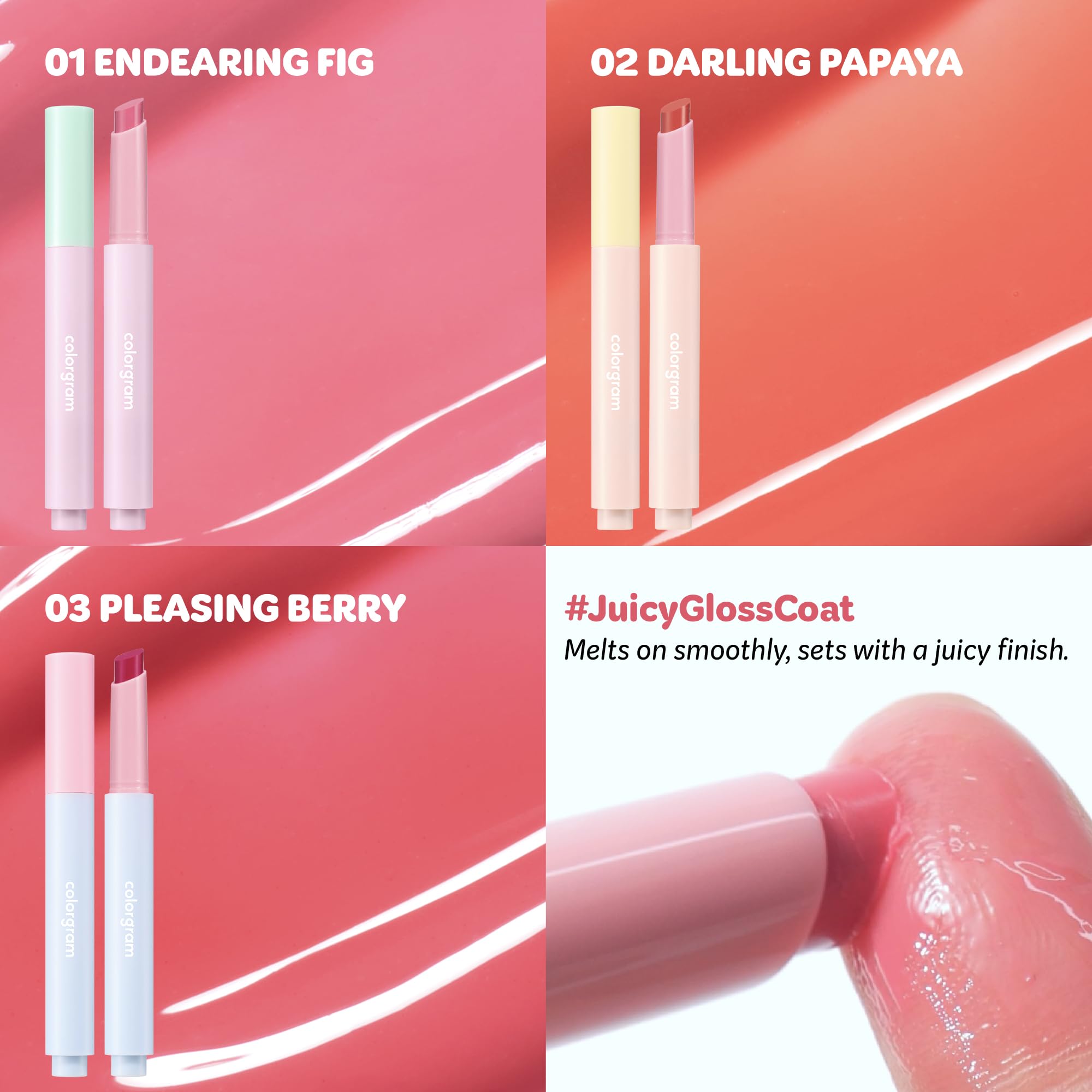 COLORGRAM Fruity Glass Stick 02 DARLING PAPAYA | Long-Lasting Juicy Lip Tint with Radiant, Glossy Finish | Melting Syrupy Texture for Vibrant, Hydrated Lips | Non-Sticky Shine - TrustMedUSA