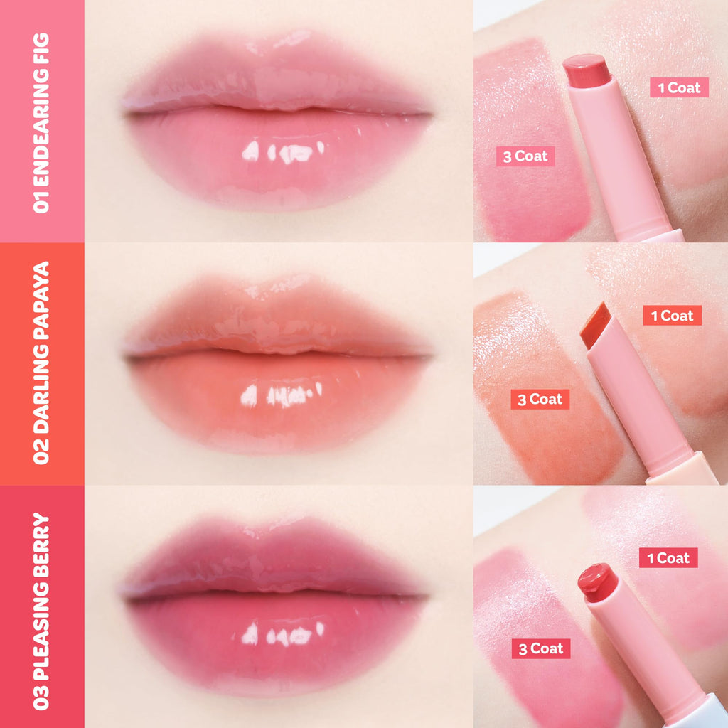 COLORGRAM Fruity Glass Stick 02 DARLING PAPAYA | Long-Lasting Juicy Lip Tint with Radiant, Glossy Finish | Melting Syrupy Texture for Vibrant, Hydrated Lips | Non-Sticky Shine - TrustMedUSA