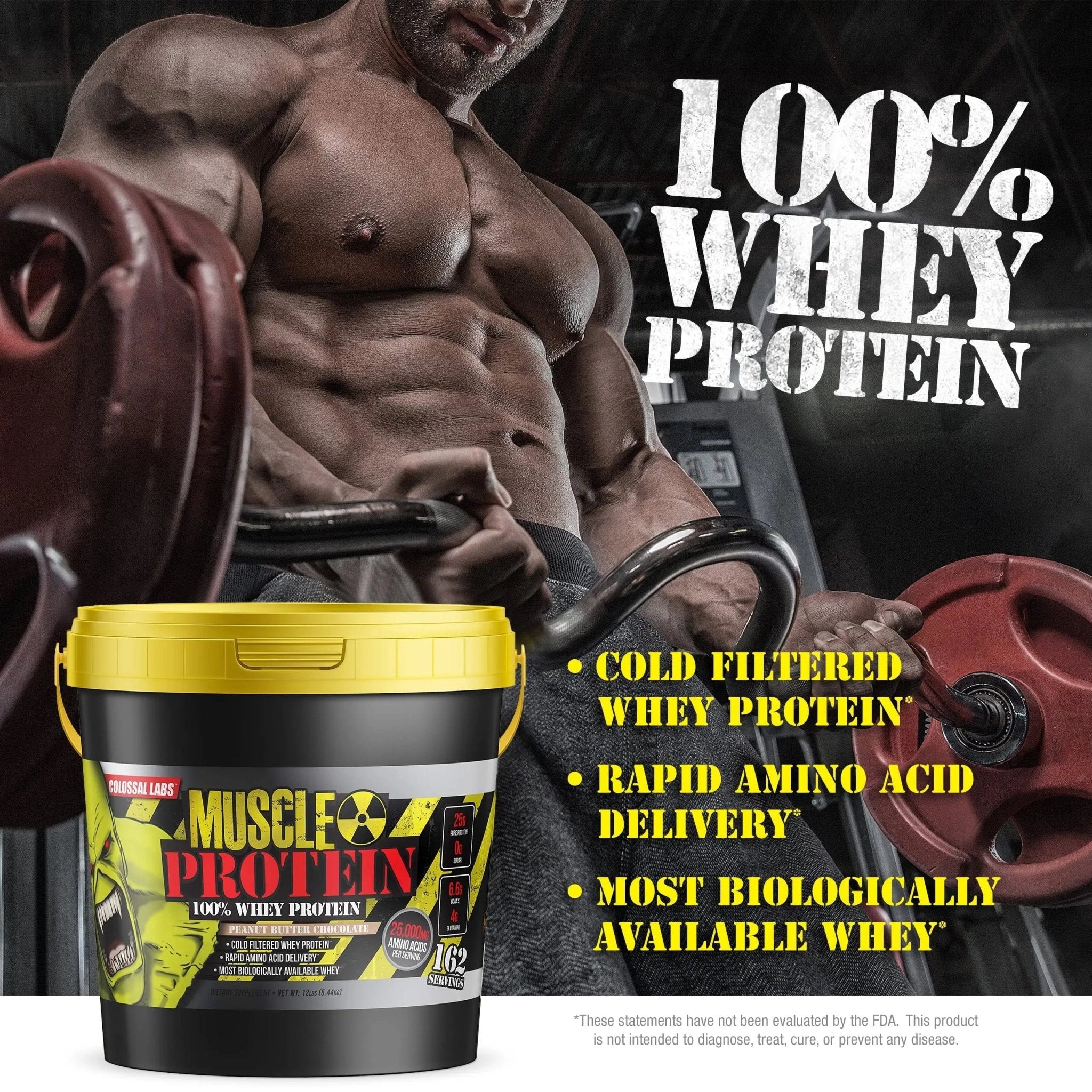 COLOSSAL LABS Muscle Growth Whey Protein [12 lbs/Pack of 1]–Peanut Butter Chocolate - TrustMedUSA