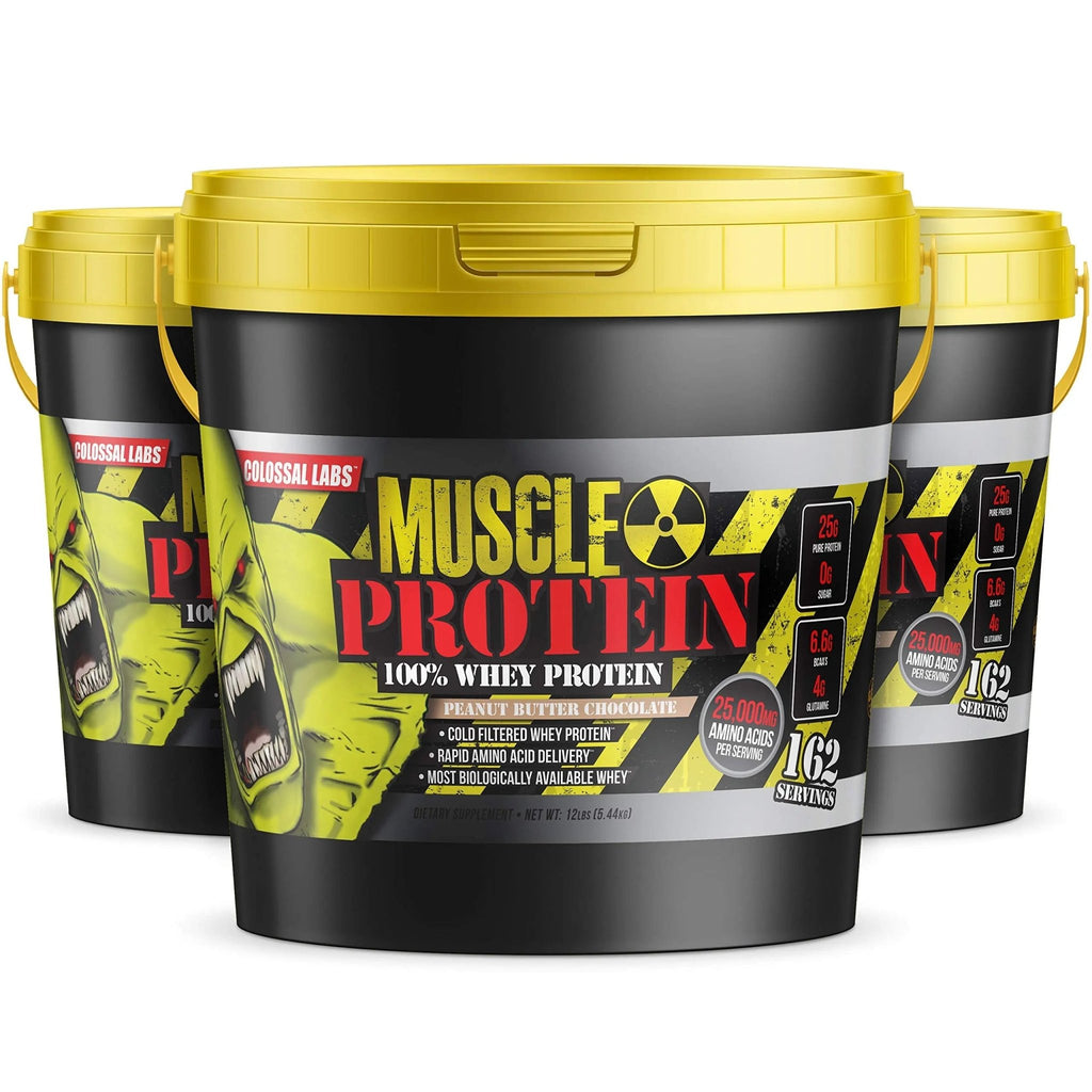 COLOSSAL LABS Muscle Growth Whey Protein [12 lbs/Pack of 1]–Peanut Butter Chocolate - TrustMedUSA
