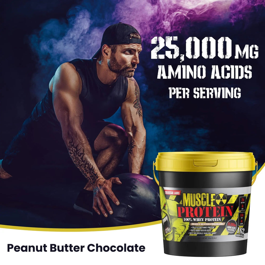 COLOSSAL LABS Muscle Growth Whey Protein [12 lbs/Pack of 1]–Peanut Butter Chocolate - TrustMedUSA