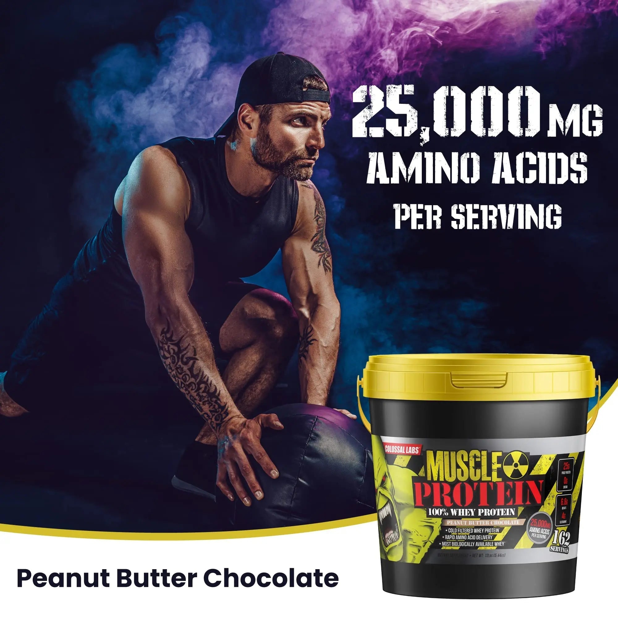 COLOSSAL LABS Muscle Growth Whey Protein [12 lbs/Pack of 1]–Peanut Butter Chocolate - TrustMedUSA