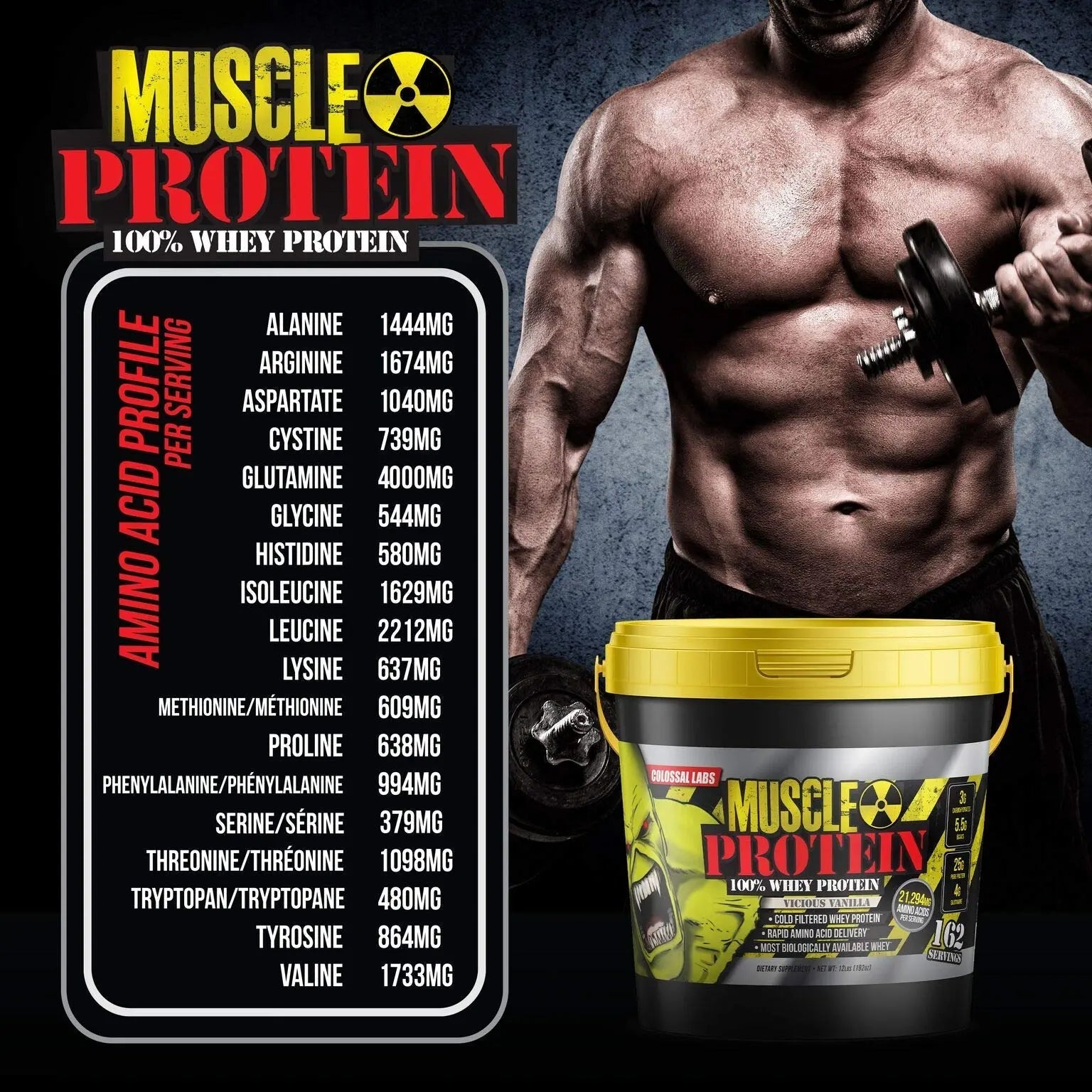 COLOSSAL LABS Muscle Protein Whey Powder [12 lbs/Pack of 1]–Chocolate Protein - TrustMedUSA