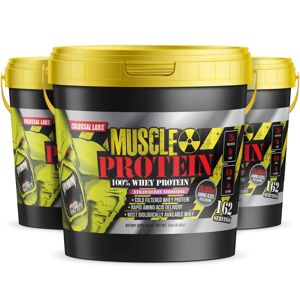 COLOSSAL LABS Muscle Protein Whey Powder [12 lbs/Pack of 1]-Strawberry Protein - TrustMedUSA