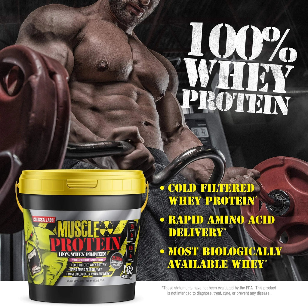 COLOSSAL LABS Muscle Protein Whey Powder [12 lbs/Pack of 1]-Strawberry Protein - TrustMedUSA
