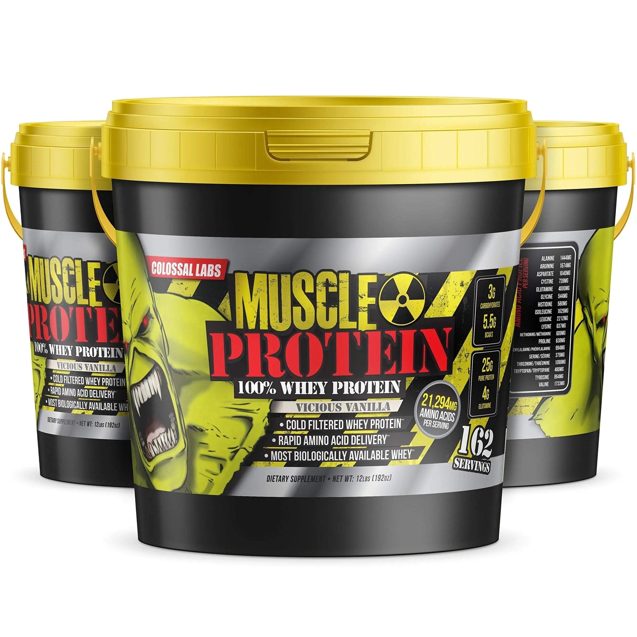 Colossal Labs Whey Protein Blend [12 Pounds/Pack of 1]–Vicious Vanilla, Cold Filtered - TrustMedUSA