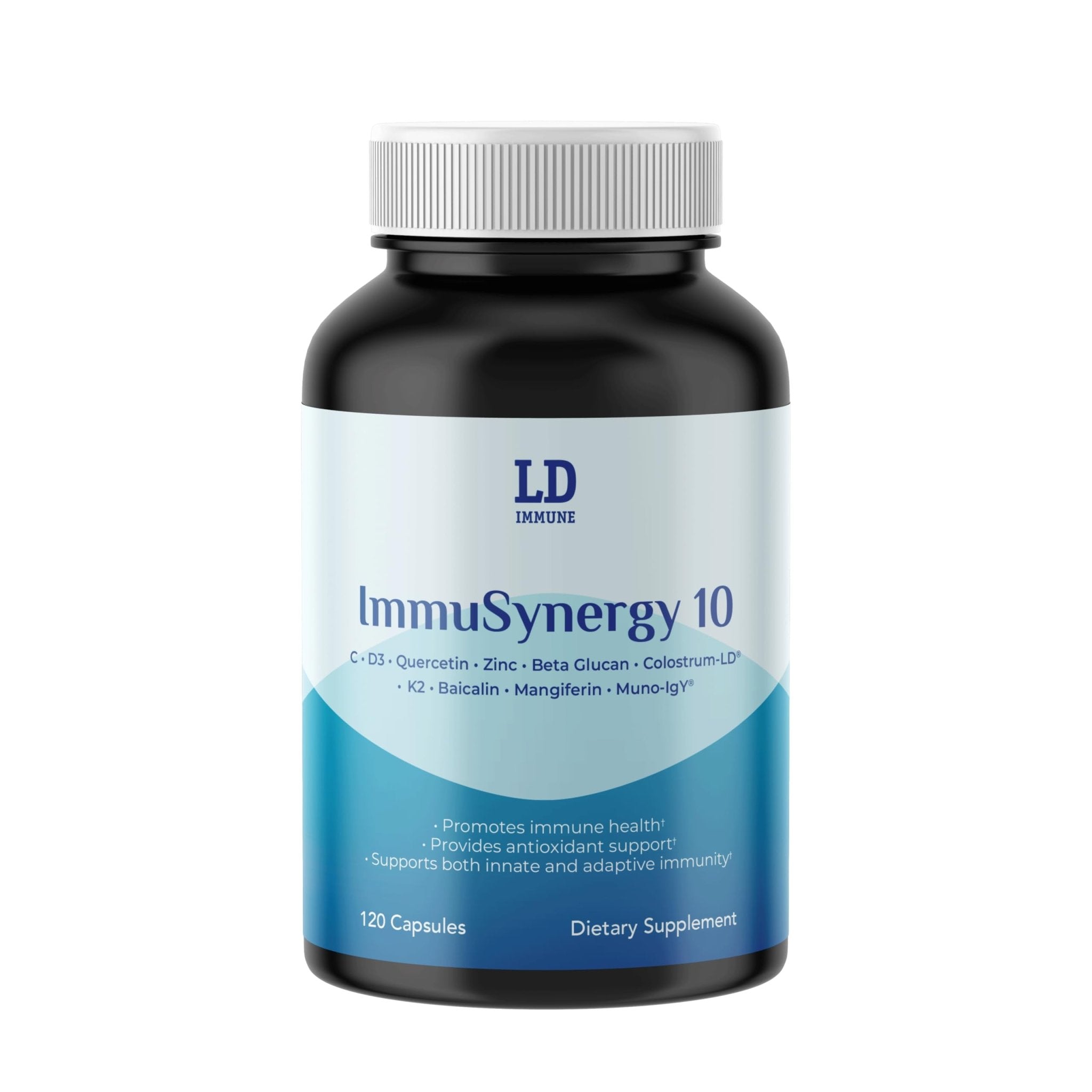 Colostrum-LD ImmuSynergy 10 Capsules - 120 Count-Immune Fortifying Ingredients - Vitamin C, D3, Zinc, Beta Glucan, Quercetin - TrustMedUSA