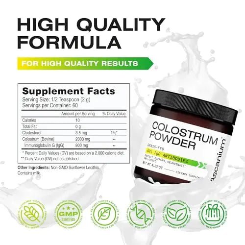 Colostrum Powder - Grass-Fed 40% IgG Colostrum Supplement Powder - Bovine - TrustMedUSA
