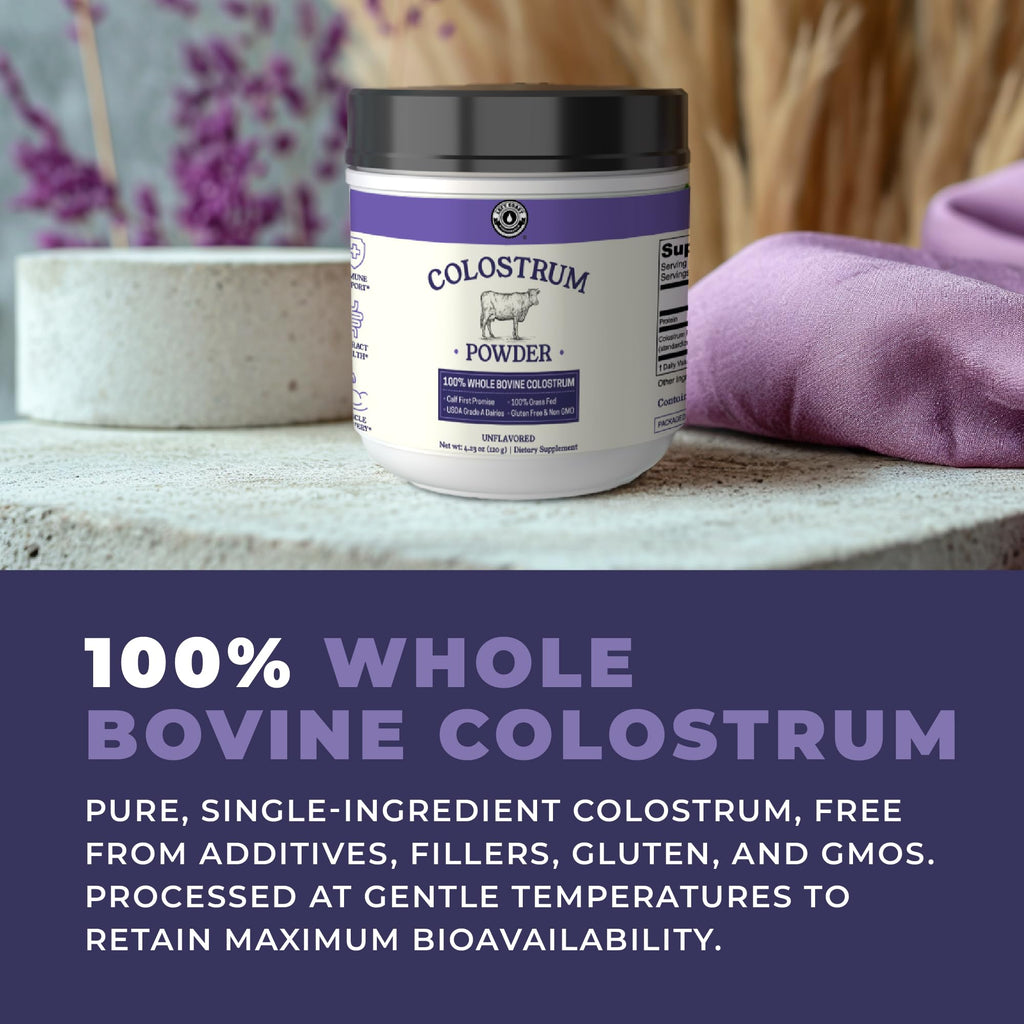 Colostrum Powder – USA Sourced Bovine Colostrum for Humans for Immune Support, Gut Health, Muscle Recovery - Single Ingredient, No Additives, Grass Fed, Non-GMO Colostrum Supplement for Women and Men - TrustMedUSA