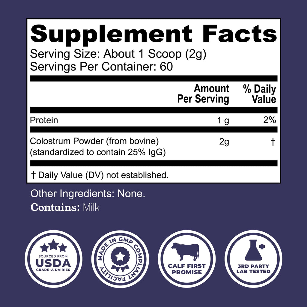 Colostrum Powder – USA Sourced Bovine Colostrum for Humans for Immune Support, Gut Health, Muscle Recovery - Single Ingredient, No Additives, Grass Fed, Non-GMO Colostrum Supplement for Women and Men - TrustMedUSA