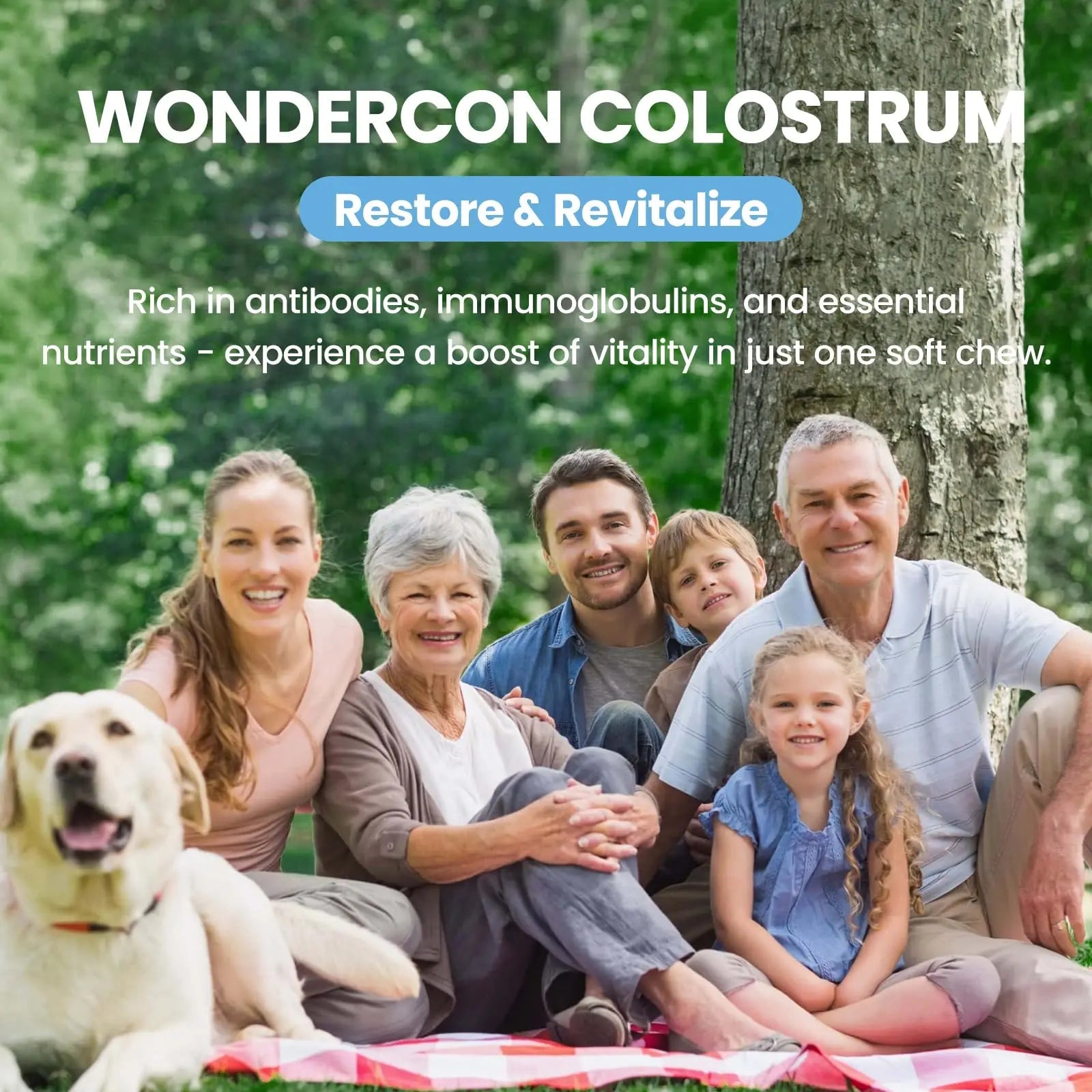 Colostrum Soft Chew Supplement (3000mg + 40% IgG), Concentrated Bovine Colostrum - TrustMedUSA