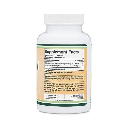 Colostrum Supplement 120 Capsules, 1,000mg per Serving (Bovine Colostrum Powder - TrustMedUSA