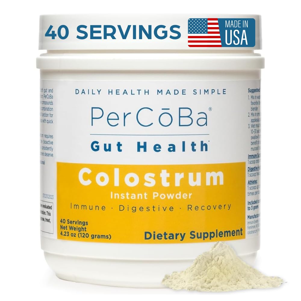 Colostrum Supplement for Gut Health, Bloating, Hair Growth, Muscle Recovery, Immune Support - Unflavored Bovine Colostrum Powder Made in USA, Non-GMO, Gluten Free, 120 Grams Per Serving - 40 Servings - TrustMedUSA