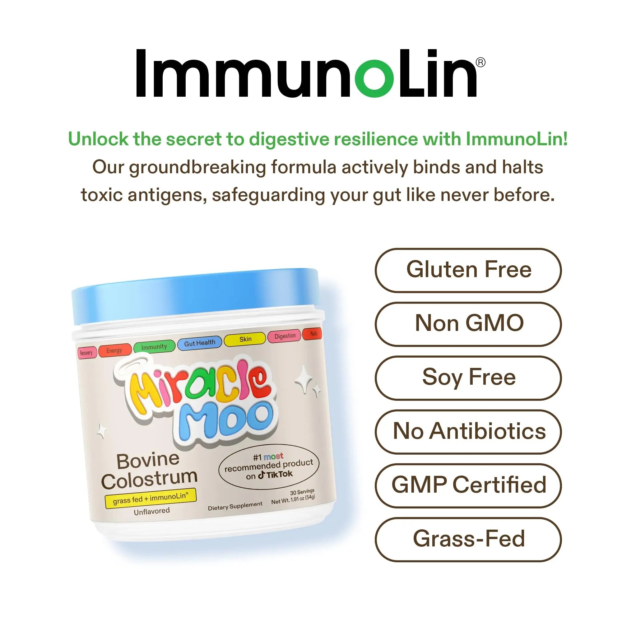 Colostrum Supplement for Gut Health, Hair Growth, Beauty and Immune Support - TrustMedUSA