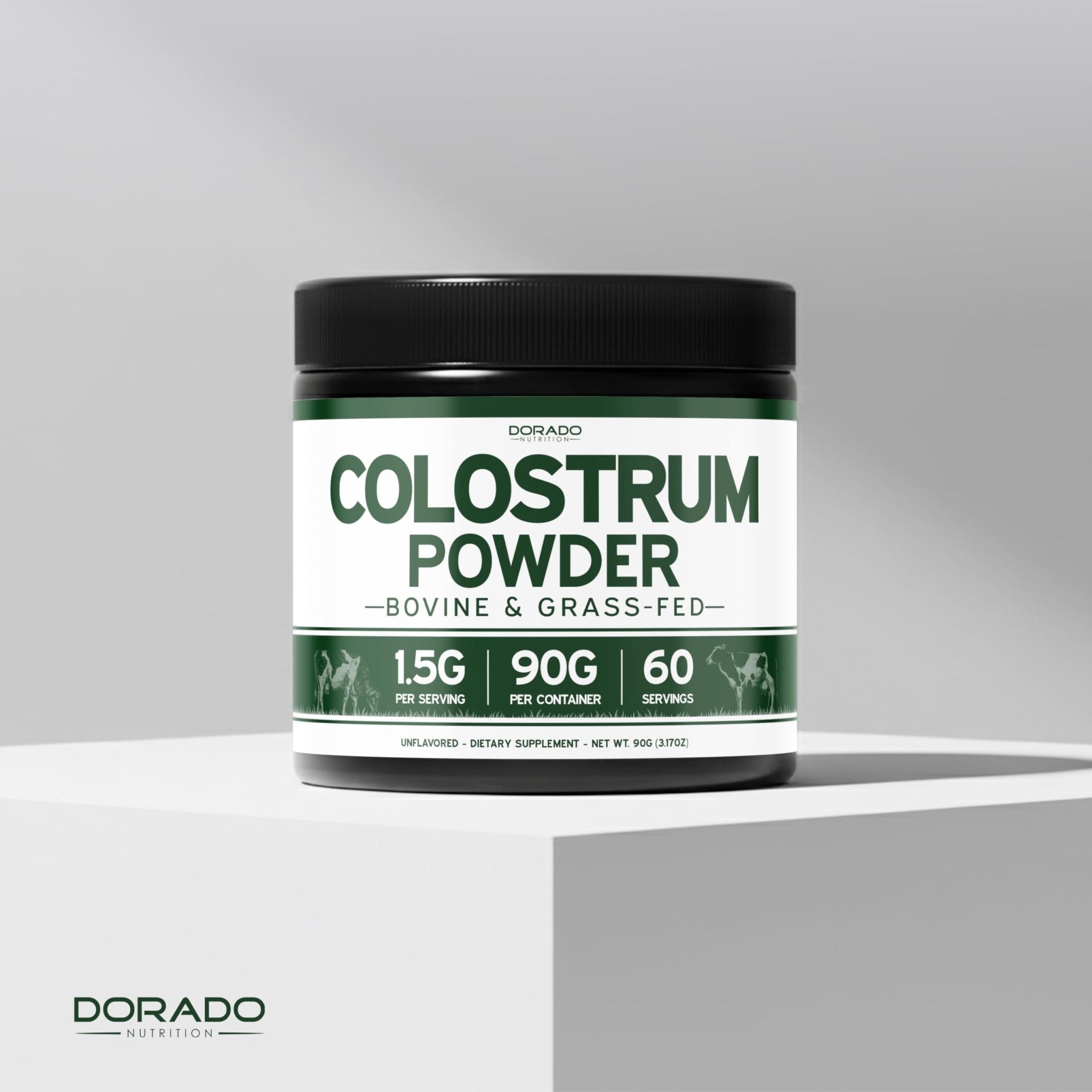 Colostrum Supplement Powder 90g (60 Servings of 1.5g Pure Bovine Colostrum Std. to Contain 20% IgG Immunoglobulins) Grass Fed Powder - No Fillers, Third Party Tested, Unflavored & Non-GMO - TrustMedUSA