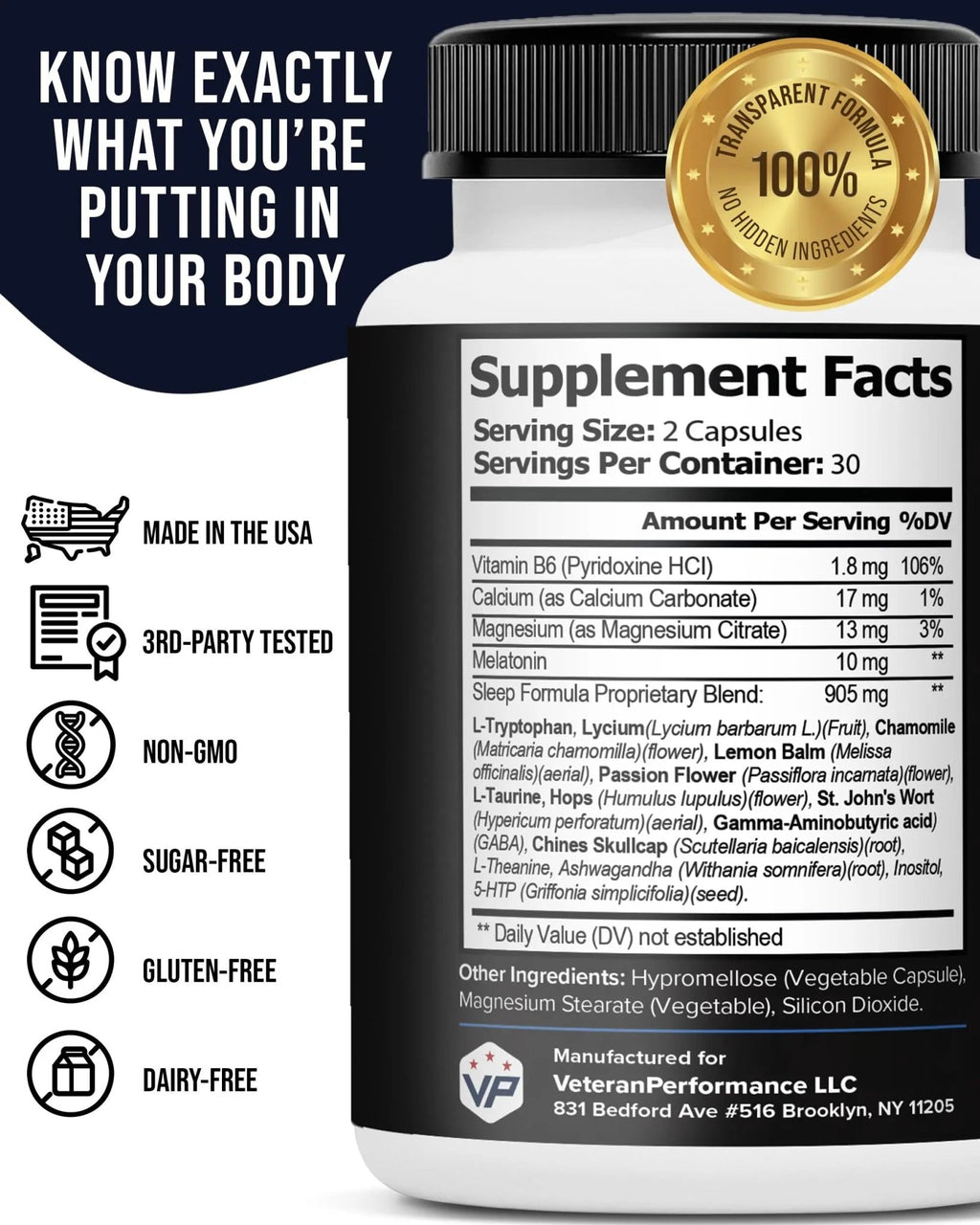 Combat ZZZ 4-in-1 Sleep Aid with Melatonin, Magnesium & L-Theanine – Non-Groggy Formula for Deep Sleep & Restful Recovery – Veteran-Founded, Made in USA (60 Capsules) | Sleep Aid for Adults - TrustMedUSA