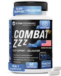 Combat ZZZ 4-in-1 Sleep Aid with Melatonin, Magnesium & L-Theanine – Non-Groggy Formula for Deep Sleep & Restful Recovery – Veteran-Founded, Made in USA (60 Capsules) | Sleep Aid for Adults - TrustMedUSA