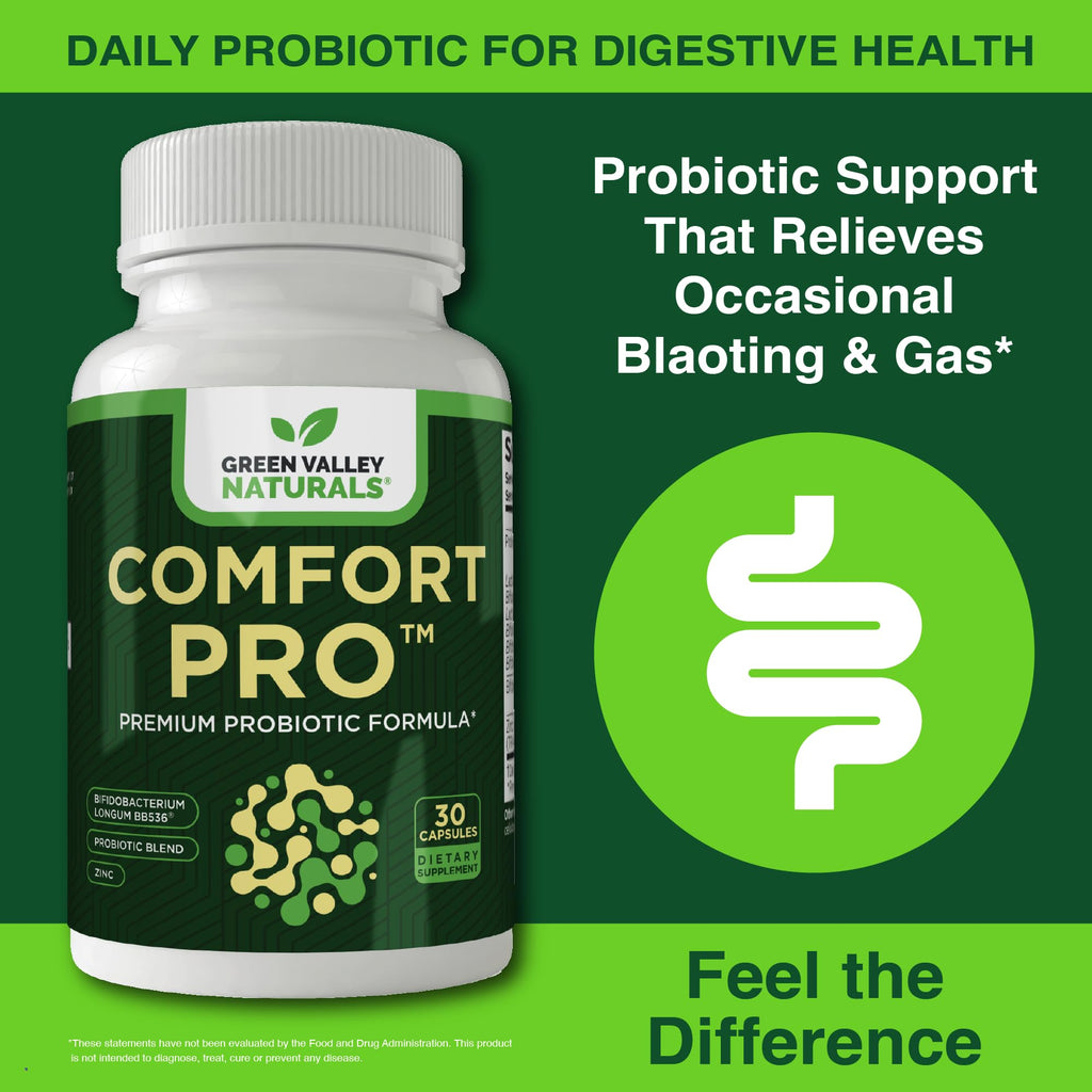 ComfortPro™ Daily Probiotics for Digestive Health | Constipation Relief & Bloating Support for Women & Men | Gut Cleanse with Zinc | Helps Reduce Gas & Promotes Digestive Regularity | Valley Formula - TrustMedUSA