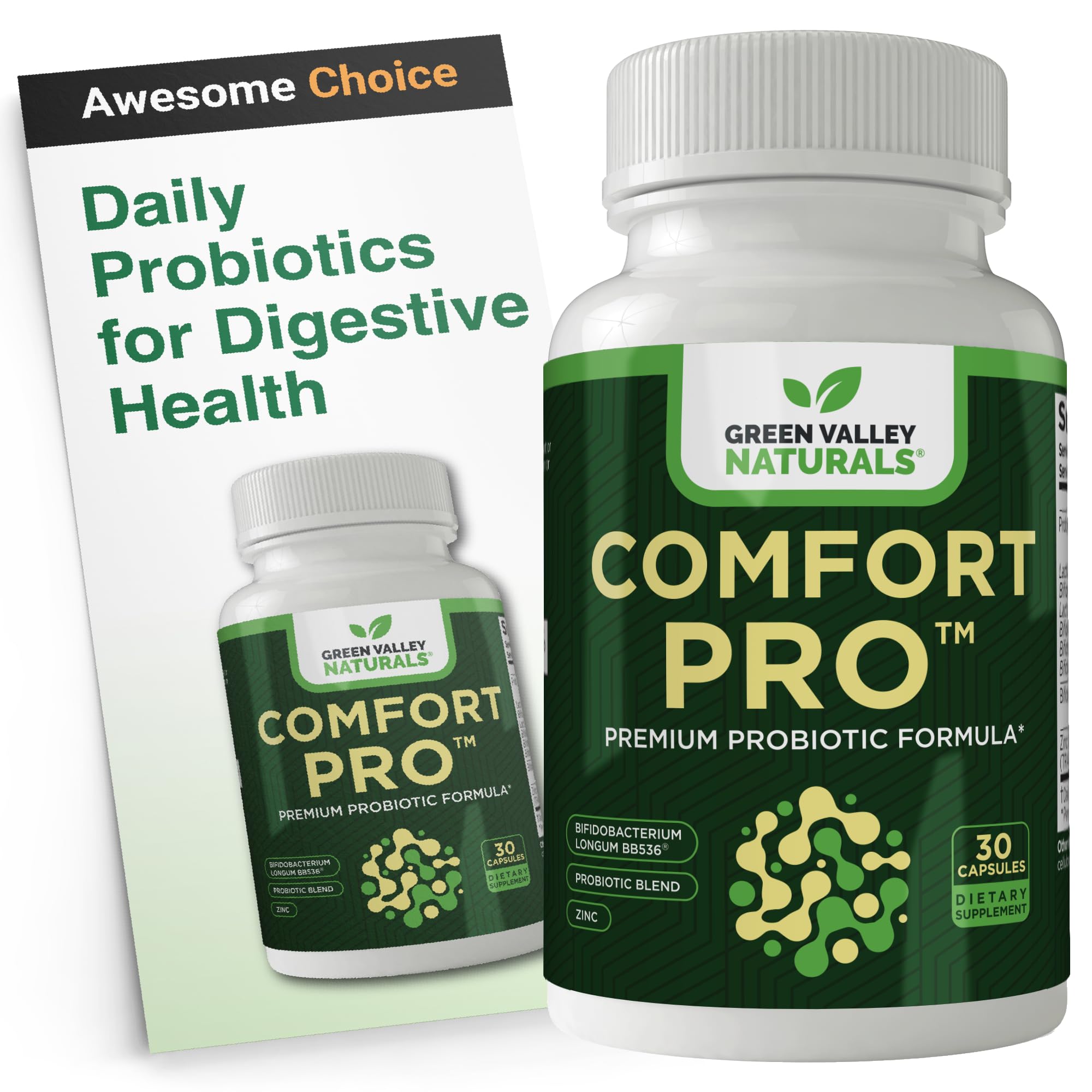 ComfortPro™ Daily Probiotics for Digestive Health | Constipation Relief & Bloating Support for Women & Men | Gut Cleanse with Zinc | Helps Reduce Gas & Promotes Digestive Regularity | Valley Formula - TrustMedUSA