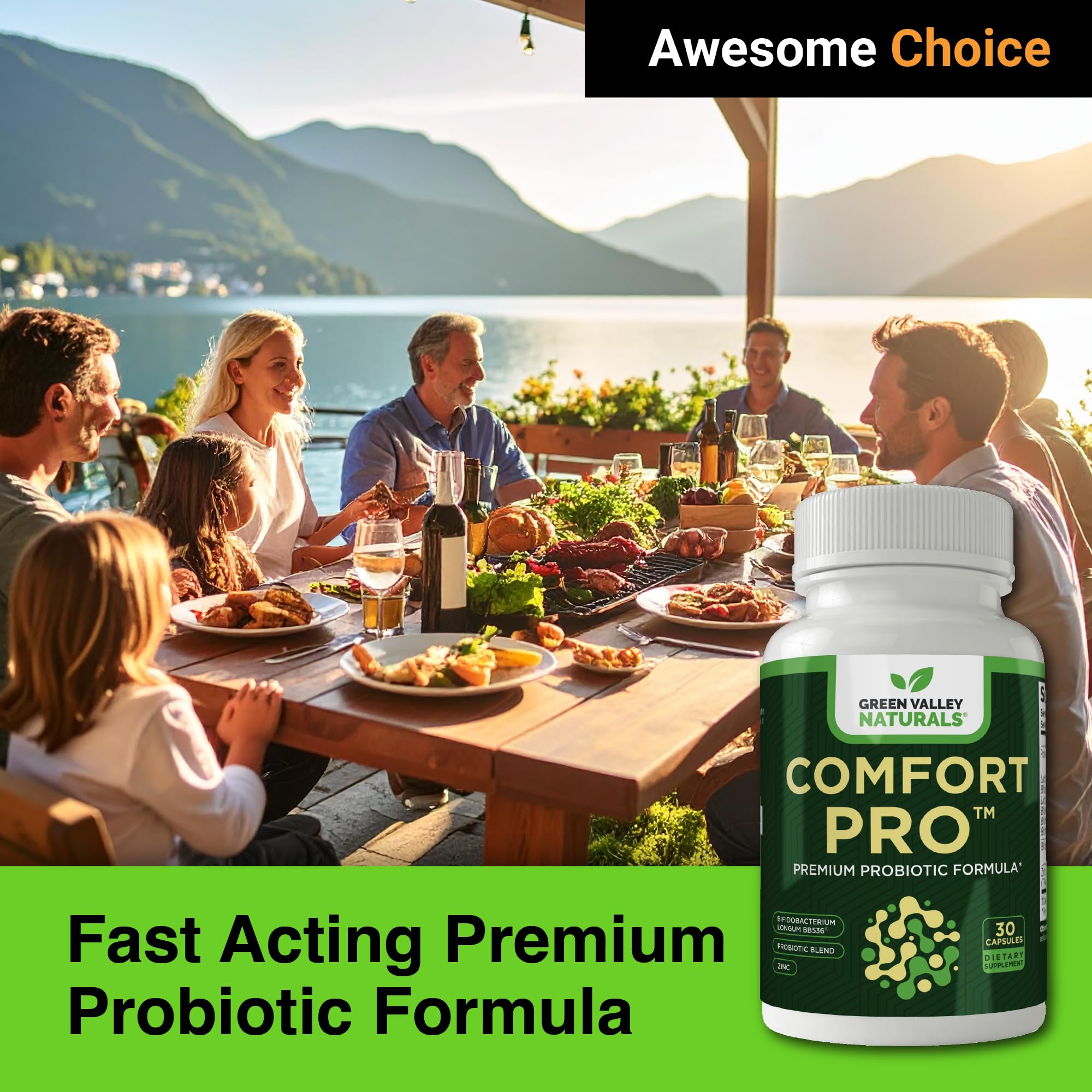 ComfortPro™ Daily Probiotics for Digestive Health | Constipation Relief & Bloating Support for Women & Men | Gut Cleanse with Zinc | Helps Reduce Gas & Promotes Digestive Regularity | Valley Formula - TrustMedUSA