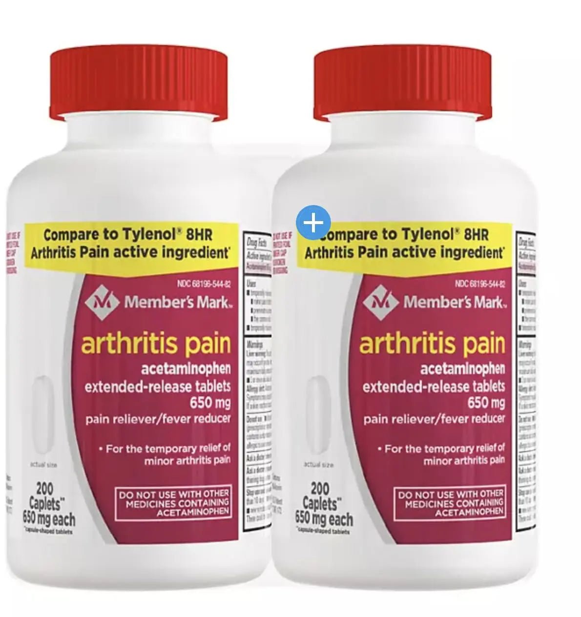 Compare to Tylenol Arthritis Pain Active Ingredient. - Member's Mark - Arthritis Pain Reliever, Extended Release, Acetaminophen 650 mg, 400 CapletsQ - TrustMedUSA