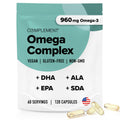Complement Vegan Omega 3 Supplement- 960mg Omega-3 Fatty Acids, DHA, EPA, SDA, ALA Supplement - Immune Support- 60 Servings, 120 Liquid Capsules - TrustMedUSA
