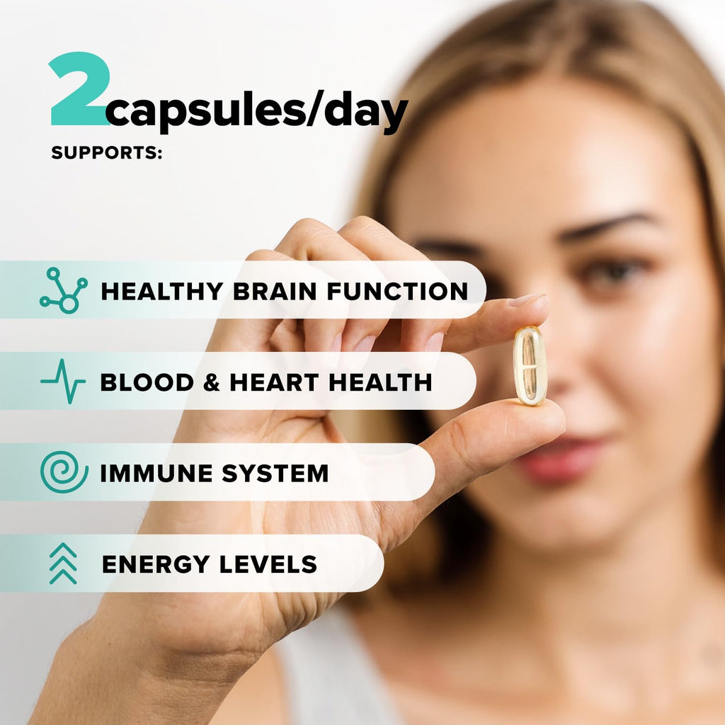 Complement Vegan Omega 3 Supplement- 960mg Omega-3 Fatty Acids, DHA, EPA, SDA, ALA Supplement - Immune Support- 60 Servings, 120 Liquid Capsules - TrustMedUSA