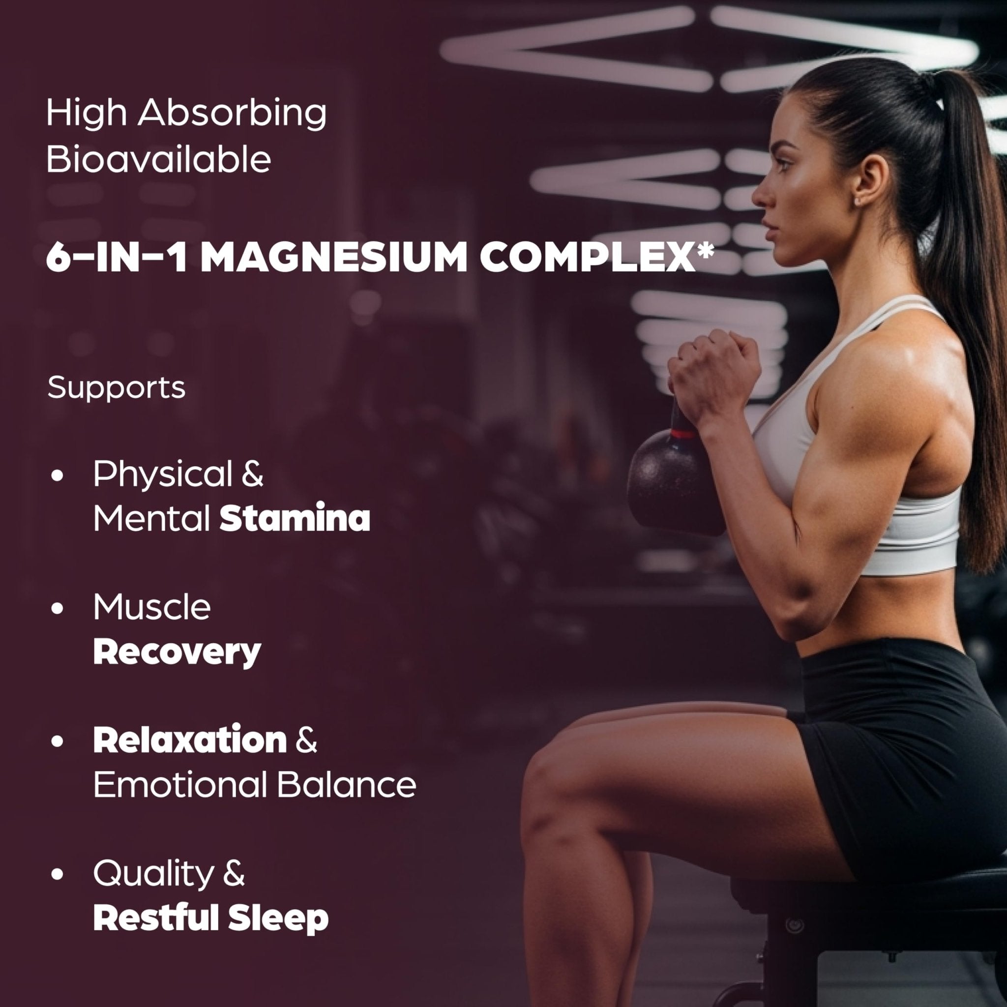 Complete Magnesium Complex 500mg for Women & Men | 120 Capsules | 6 in 1 Mag Supplement with Zinc | Quality Sleep & Muscle Health | Glycinate, Citrate - TrustMedUSA